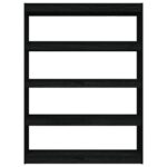 Bibliothèque/Séparateur de pièce Noir 100x30x135,5cm Pin massif – Image 4