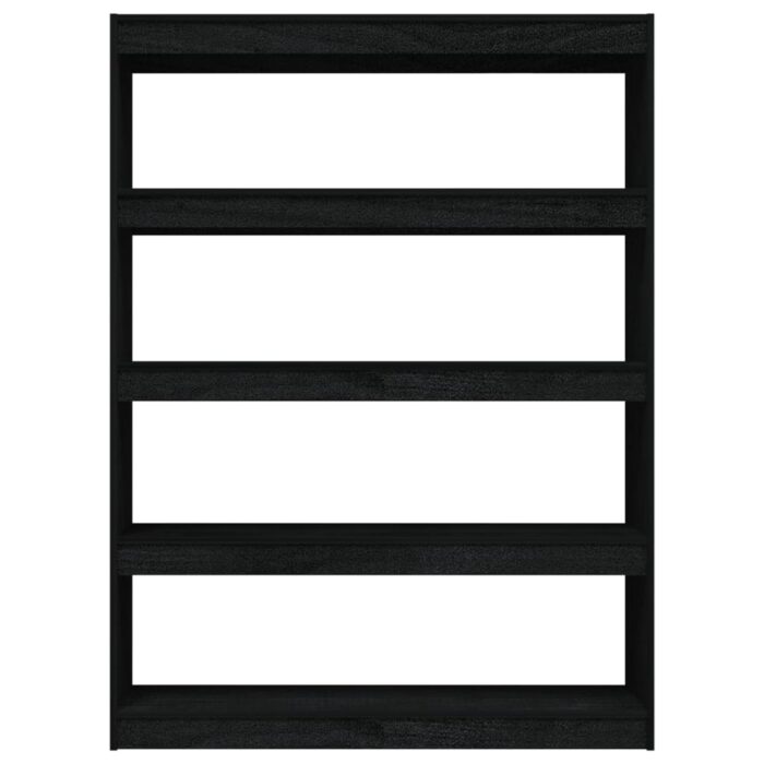 Bibliothèque/Séparateur de pièce Noir 100x30x135,5cm Pin massif – Image 4