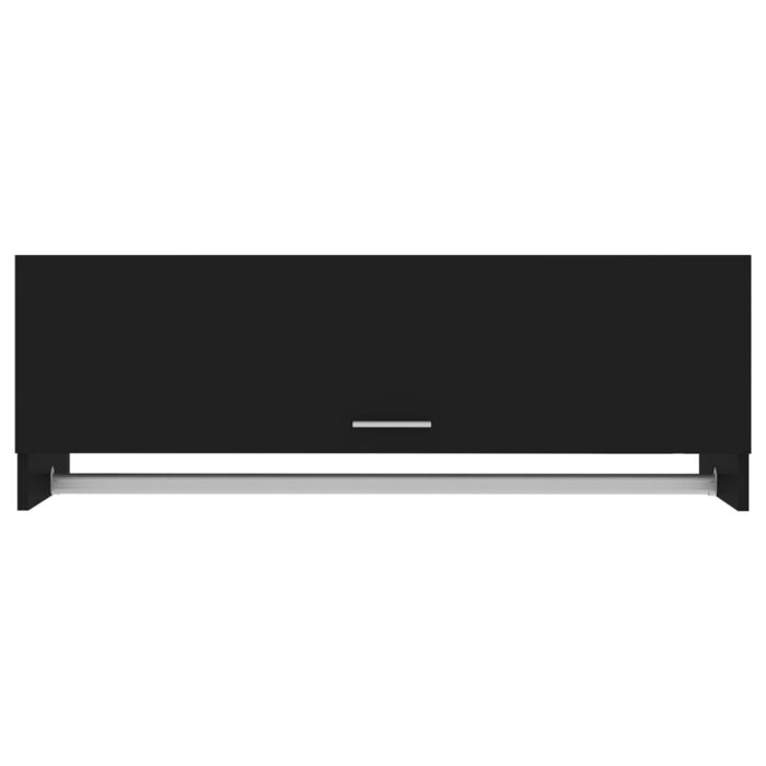 Garde-robe noir 100x32,5x35 cm bois d'ingénierie – Image 2
