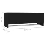 Garde-robe noir 100x32,5x35 cm bois d'ingénierie – Image 6
