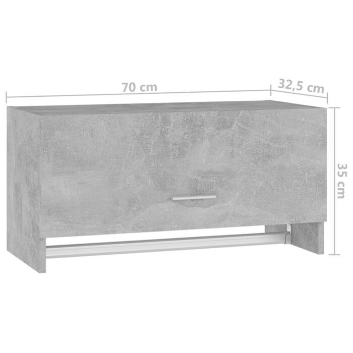 Garde-robe gris béton 70x32,5x35 cm bois d'ingénierie – Image 7