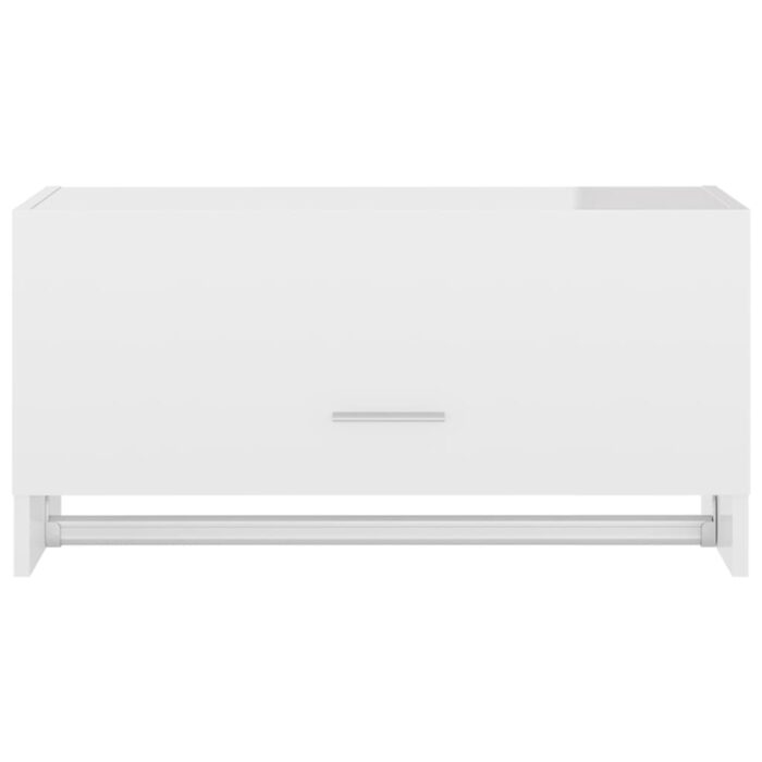 Garde-robe blanc brillant 70x32,5x35 cm bois d'ingénierie – Image 3