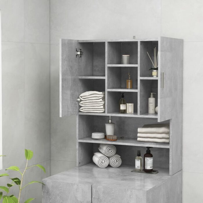 Meuble pour machine à laver Gris béton 70,5x25,5x90 cm – Image 2