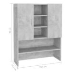 Meuble pour machine à laver Gris béton 70,5x25,5x90 cm – Image 6