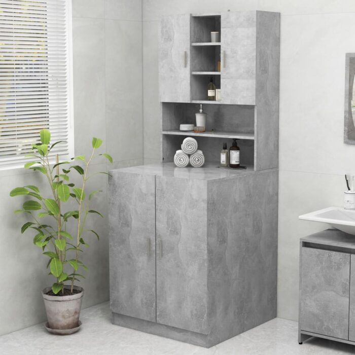 Meuble pour machine à laver Gris béton 70,5x25,5x90 cm – Image 1