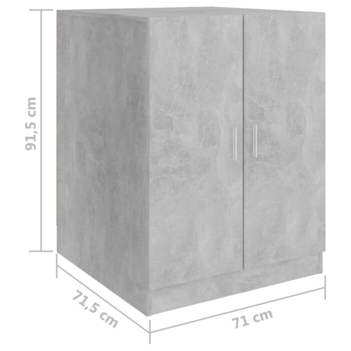 Meuble pour machine à laver Gris béton 71x71,5x91,5 cm – Image 6