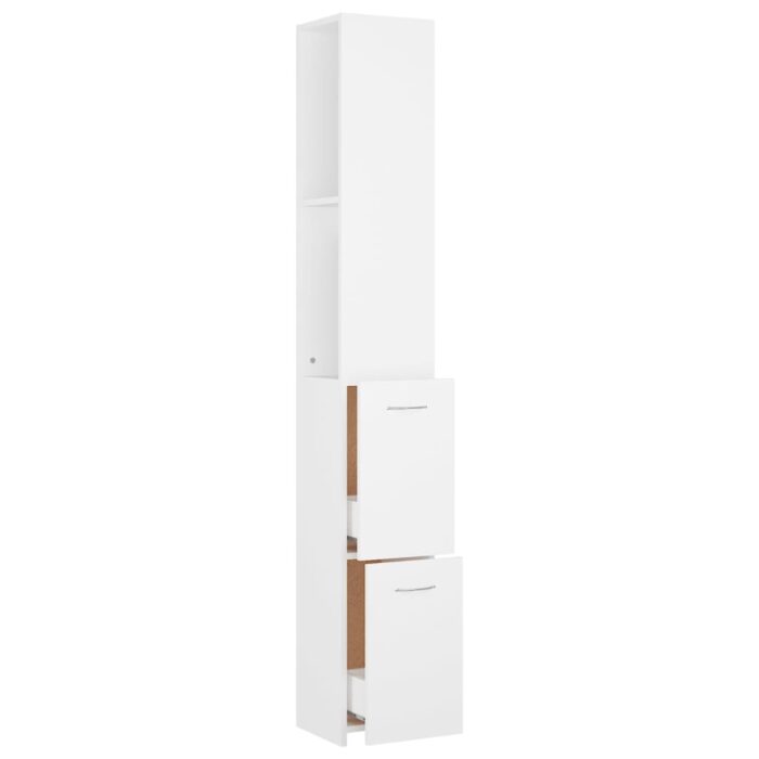 Armoire de salle de bain blanc 25x26,5x170 cm bois d'ingénierie – Image 4