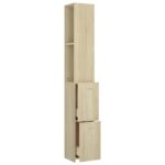 Armoire salle de bain chêne sonoma 25x26,5x170 cm – Image 4
