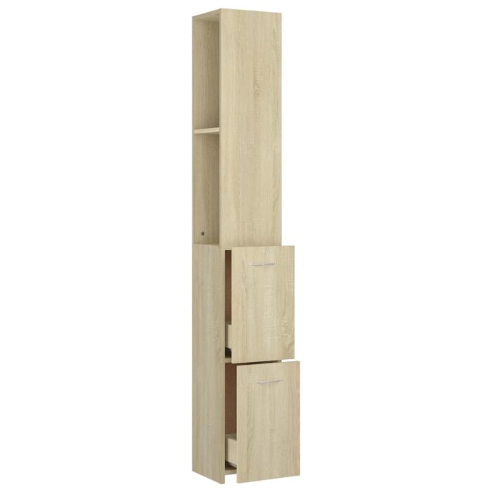 Armoire salle de bain chêne sonoma 25x26,5x170 cm – Image 4