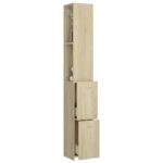 Armoire salle de bain chêne sonoma 25x26,5x170 cm – Image 5