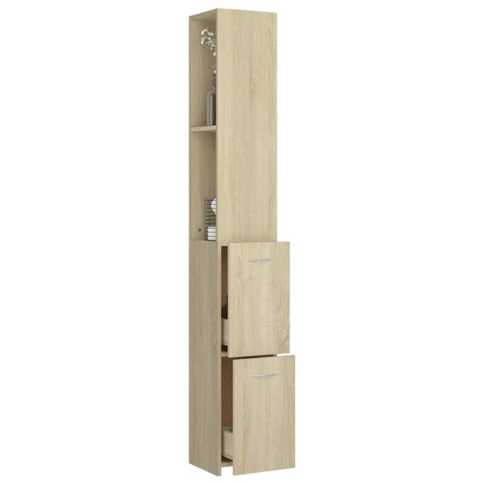 Armoire salle de bain chêne sonoma 25x26,5x170 cm – Image 5
