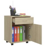Armoire à roulettes Chêne sonoma 45x38x54 cm Bois d’ingénierie – Image 2