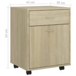 Armoire à roulettes Chêne sonoma 45x38x54 cm Bois d’ingénierie – Image 6