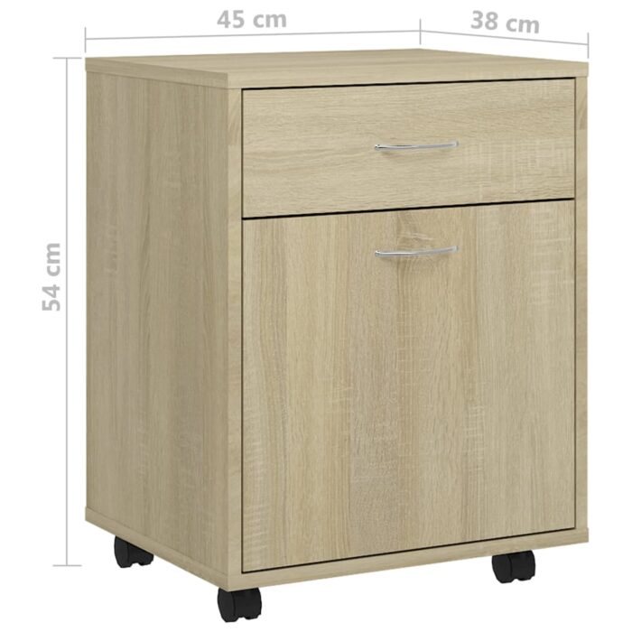 Armoire à roulettes Chêne sonoma 45x38x54 cm Bois d’ingénierie – Image 6