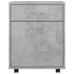 Armoire à roulettes Gris béton 45x38x54 cm Bois d’ingénierie – Image 3