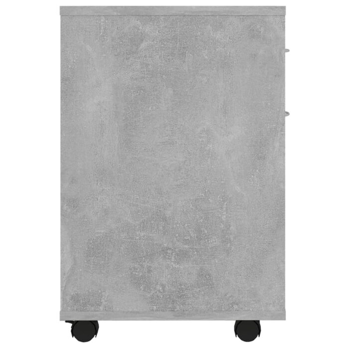 Armoire à roulettes Gris béton 45x38x54 cm Bois d’ingénierie – Image 4