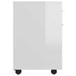 Armoire à roulettes Blanc brillant 45x38x54cm Bois d’ingénierie – Image 4