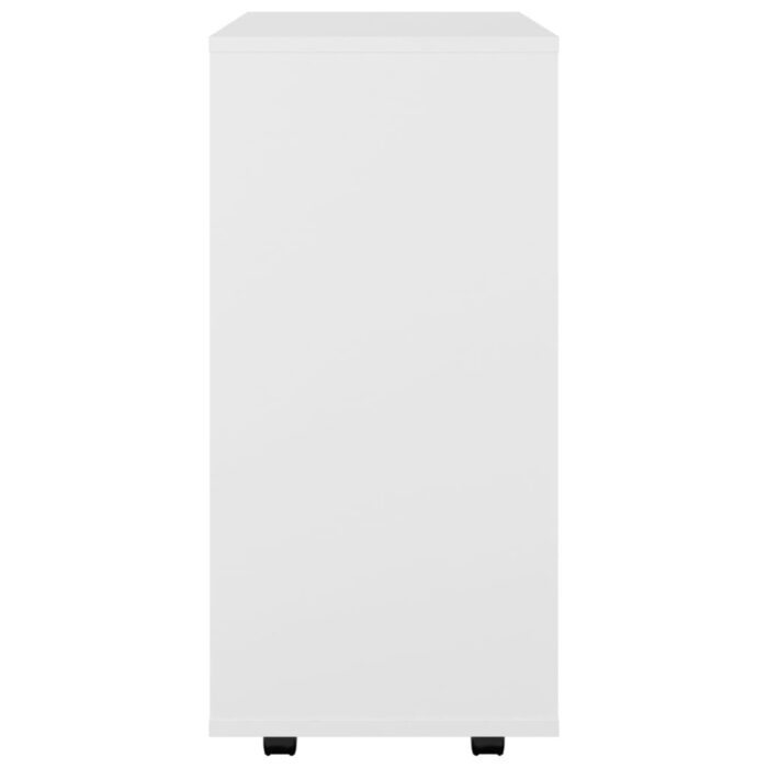 Armoire à roulettes Blanc 60x35x75 cm Bois d’ingénierie – Image 6