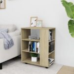 Armoire à roulettes Chêne Sonoma 60x35x75 cm Bois d’ingénierie – Image 2