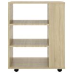 Armoire à roulettes Chêne Sonoma 60x35x75 cm Bois d’ingénierie – Image 4