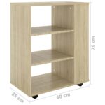 Armoire à roulettes Chêne Sonoma 60x35x75 cm Bois d’ingénierie – Image 8