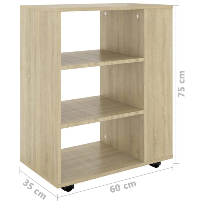 Armoire à roulettes Chêne Sonoma 60x35x75 cm Bois d’ingénierie – Image 8