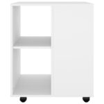 Armoire à roulettes Blanc 60x53x72 cm Bois d’ingénierie – Image 3