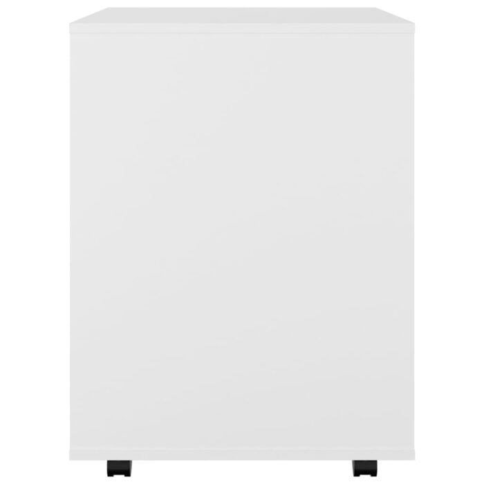 Armoire à roulettes Blanc 60x53x72 cm Bois d’ingénierie – Image 5