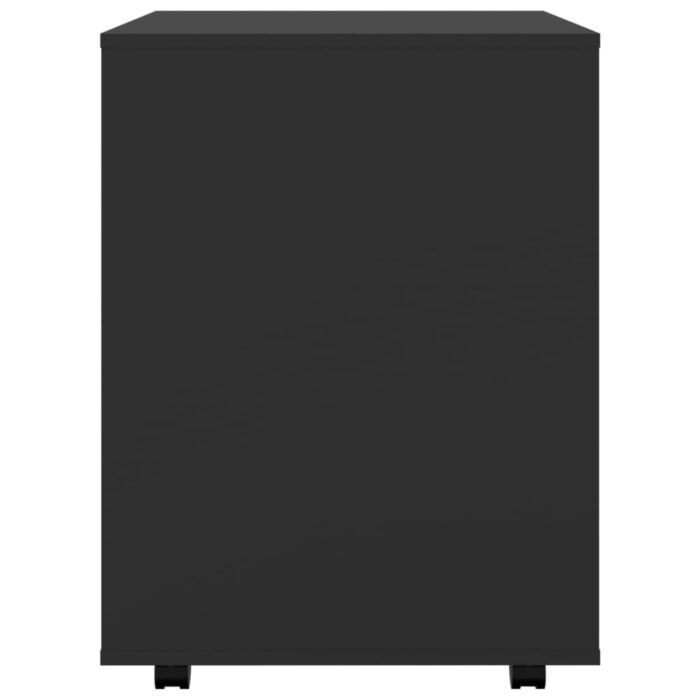 Armoire à roulettes Noir 60x53x72 cm Bois d’ingénierie – Image 5