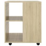 Armoire à roulettes Chêne Sonoma 60x53x72 cm Aggloméré – Image 3