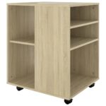 Armoire à roulettes Chêne Sonoma 60x53x72 cm Aggloméré – Image 4
