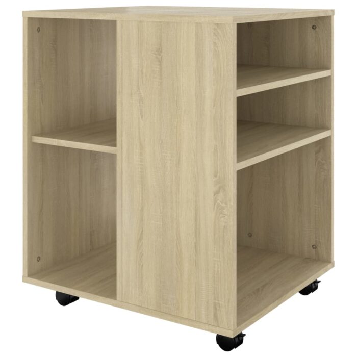 Armoire à roulettes Chêne Sonoma 60x53x72 cm Aggloméré – Image 4