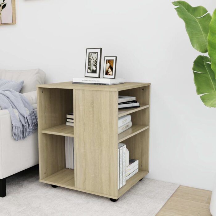Armoire à roulettes Chêne Sonoma 60x53x72 cm Aggloméré – Image 1