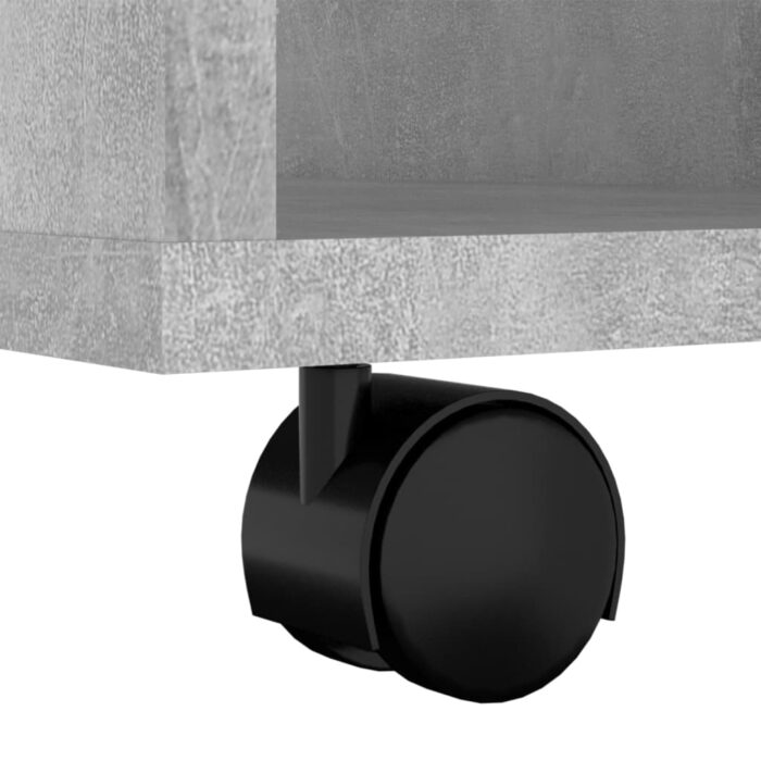 Armoire à roulettes Gris béton 60x53x72 cm Aggloméré – Image 6
