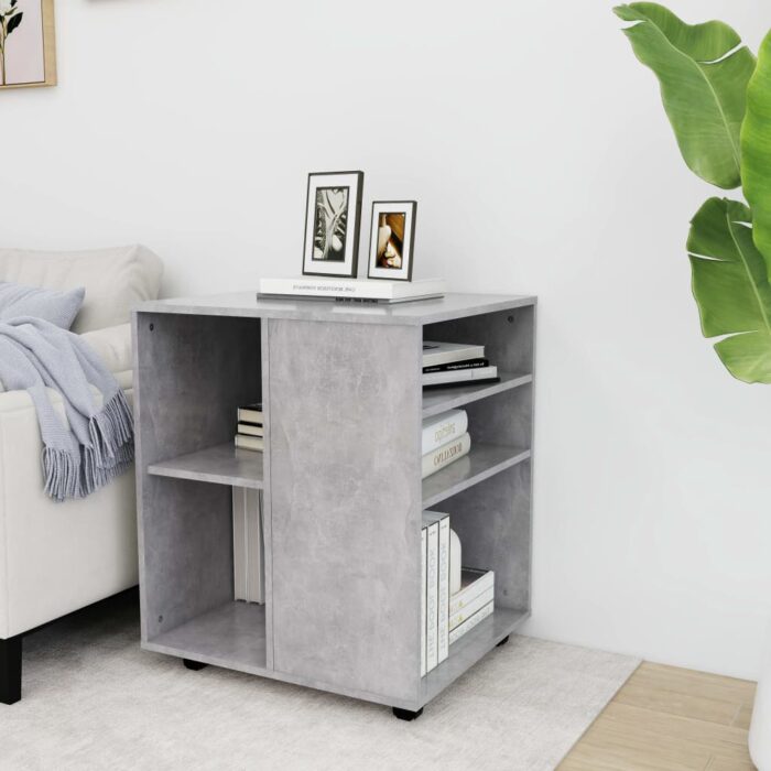 Armoire à roulettes Gris béton 60x53x72 cm Aggloméré – Image 1