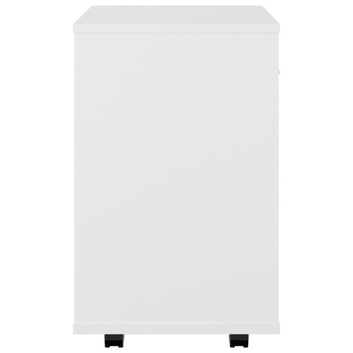 Armoire à roulettes Blanc 46x36x59 cm Bois d'ingénierie – Image 4