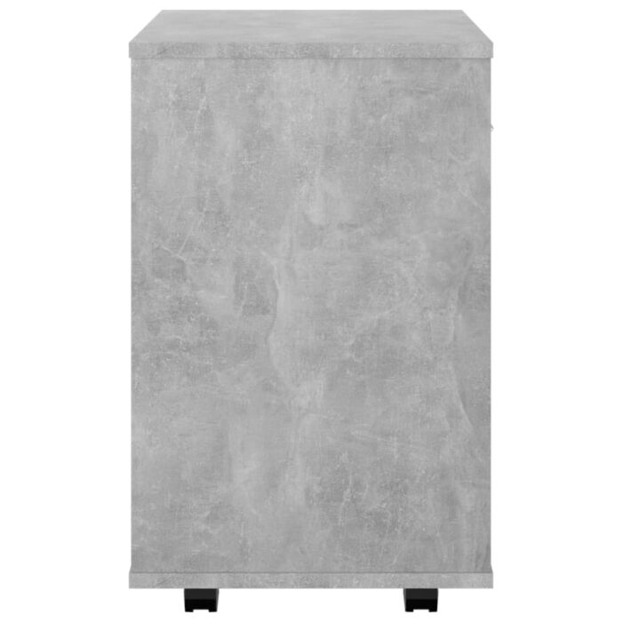 Armoire à roulettes Gris béton 46x36x59 cm Bois d’ingénierie – Image 4