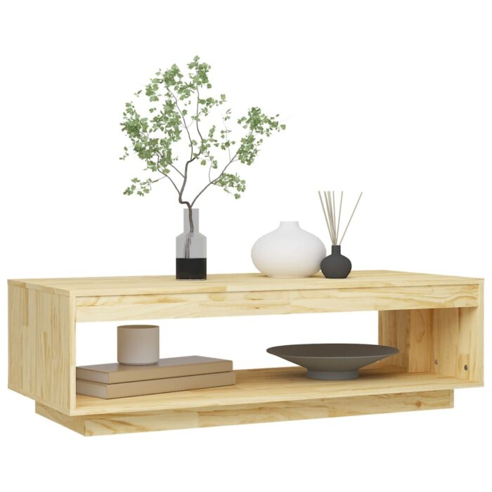 Table basse 110x50x33,5 cm bois de pin massif – Image 2