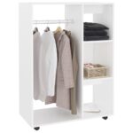 Garde-robe Blanc 80x40x110 cm Bois d’ingénierie – Image 2