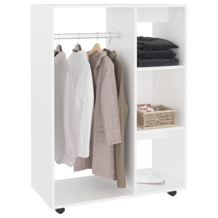 Garde-robe Blanc 80x40x110 cm Bois d’ingénierie – Image 2