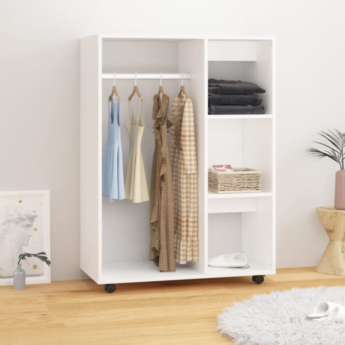 Garde-robe Blanc 80x40x110 cm Bois d’ingénierie – Image 1