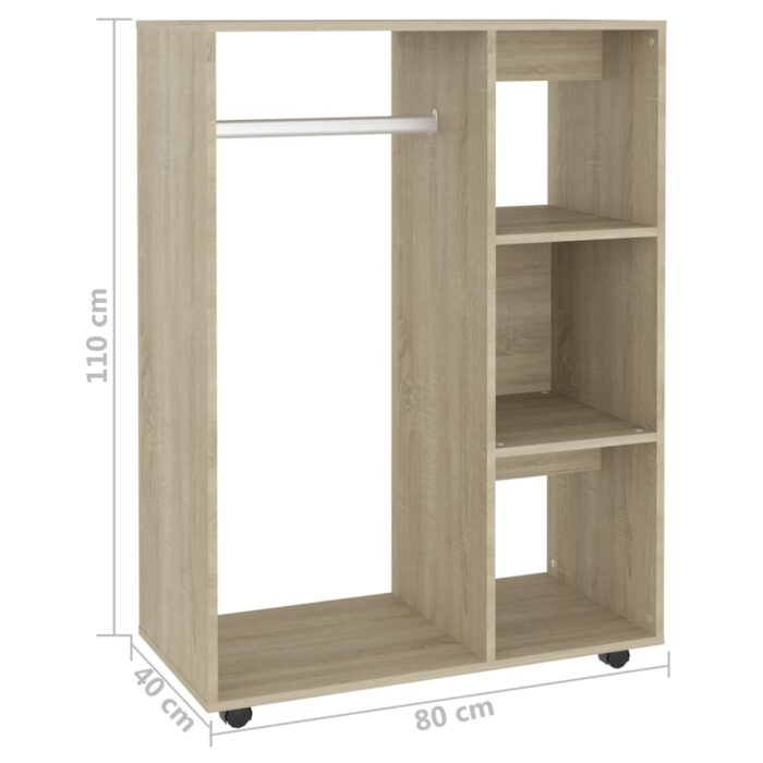 Garde-robe Chêne sonoma 80x40x110 cm Bois d’ingénierie – Image 5