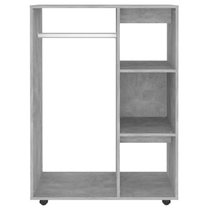 Garde-robe Gris béton 80x40x110 cm Bois d’ingénierie – Image 3