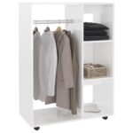 Garde-robe Blanc brillant 80x40x110 cm Bois d’ingénierie – Image 2