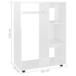 Garde-robe Blanc brillant 80x40x110 cm Bois d’ingénierie – Image 5