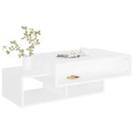 Table basse Blanc 105x55x32 cm Bois d’ingénierie – Image 2