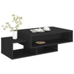Table basse Noir 105x55x32 cm Bois d’ingénierie – Image 2