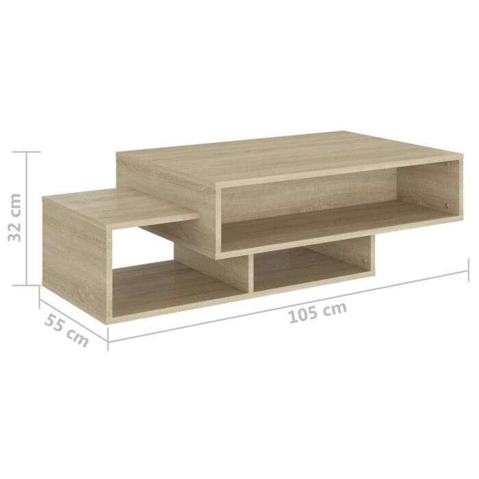 Table basse Chêne sonoma 105x55x32 cm Bois d’ingénierie – Image 5