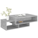 Table basse Gris béton 105x55x32 cm Bois d’ingénierie – Image 2