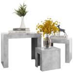 Tables basses gigognes 3 pcs Gris béton Bois d'ingénierie – Image 2